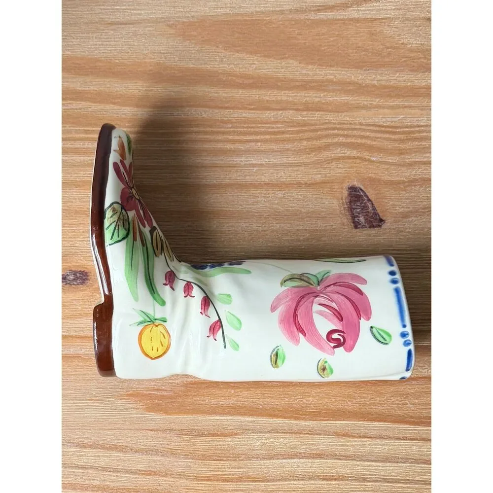 Vintage Blue Ridge Southern Potteries Gladys Floral Boot Vase Hand Painted 510/2